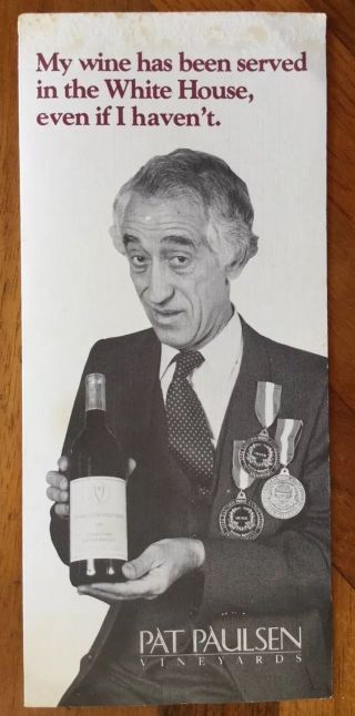 Pat Paulsen Vineyards Ad Brochure 1985