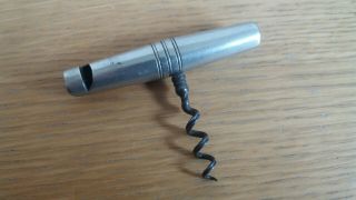 Rare Antique Roundlet Silver Plated Whistle Folding Corkscrew