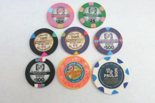 8 Paulson Sample Chips Ncv Gpi Chips - 2.  50 / 25 / 100 / 500 / G2e /,  Size