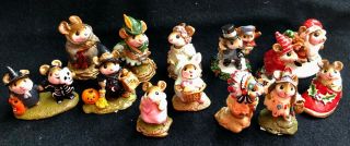 Wee Forest Folk Robin Hood,  Maid Marion & Friar Tuck Mice Miniatures Adorable 5