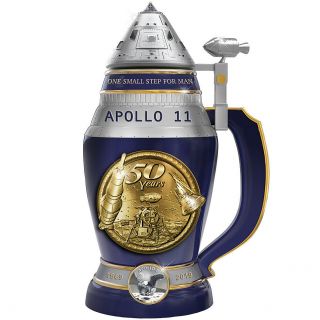 Bradford Exchange Nasa Apollo 11 Lunar Mission 50th Anniversary Beer Stein