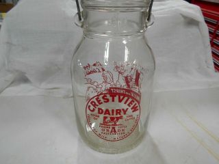 Crestview Dairy 1 gallon glass jug 6