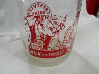 Crestview Dairy 1 gallon glass jug 8