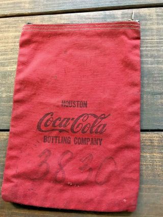 RARE Vintage Coca - Cola,  Houston Bottling Company,  Change Money Bag 5