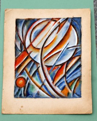 Russian Avant Garde Abstract Oil Painting,  Sign I.  Kudryashov,  1926