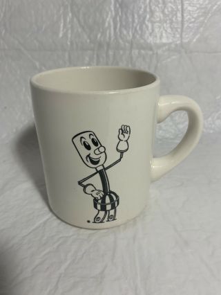 Rare Vintage Willie Wiredhand Ceramic Coffee Cup Mug.  Electric Coop Made In Usa