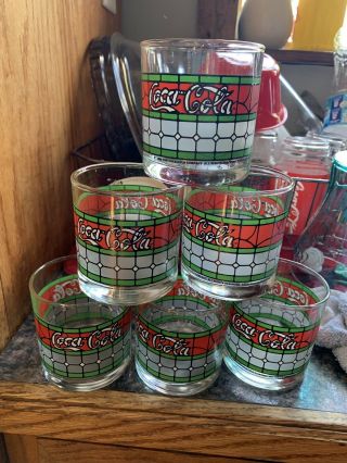 Coca Cola Stained Glass Glasses