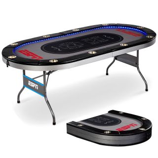 Poker Table Player Premium In - Laid Led Lights No Assembly Required Texas Holdem