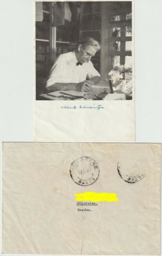 Albert Schweitzer,  Signature And Envelope