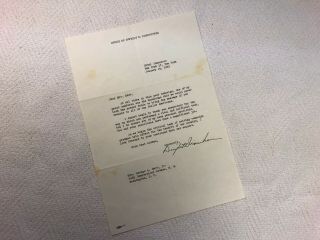 President Dwight D.  Eisenhower Signed Letter 1953