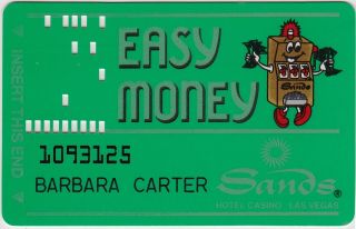 Vintage Sands Easy Money Casino Slot Card Las Vegas,  9,  Rated Very Rare