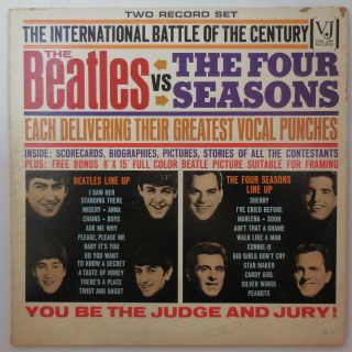 The Beatles Vs The Four Seasons 1964 Vj Dx 30 Mono 2 L.  P.  Gatefold No Poster
