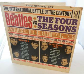 The Beatles vs The Four Seasons 1964 VJ DX 30 Mono 2 L.  P.  Gatefold No Poster 8