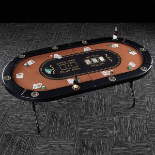 10 - Player Poker Table Casino Game Playing Cards Friends Room Play Barrington