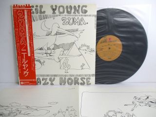 Neil Young Zuma Lp Vinyl Japan Warner Pioneer Reprise P - 10090r W/ Obi