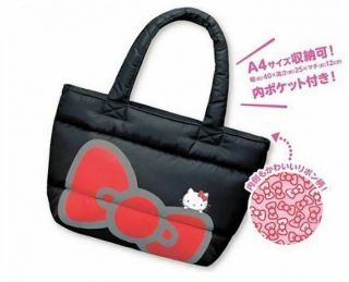 Sanrio Hello Kitty Soft Quilting Tote Bag Red Ribbon Pattern Japan Limited F/s