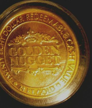 Golden Nugget.  999 Fine Silver $28 Dollar Gaming Token 24 Karat