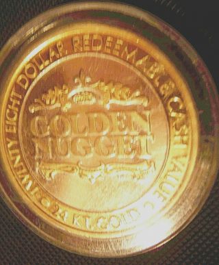 Golden Nugget.  999 Fine Silver $28 DOLLAR Gaming Token 24 Karat 3