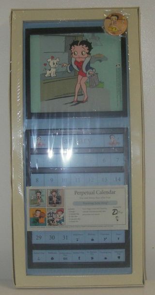 Betty Boop Perpetual Calendar W 4 Images W Button 20 " X 10 " In Package Rare