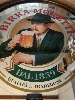 birra moretti beer mirror guy & mug drinking Italian bar man cave game room 3