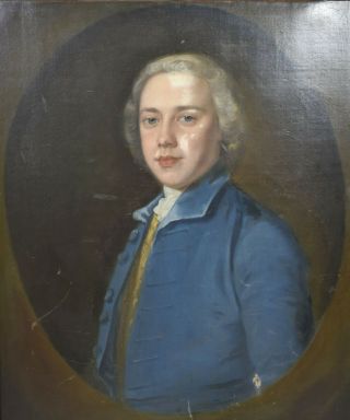 18th Century English School Oil on Canvas Portrait Painting of Sea Captain 2
