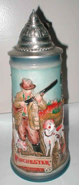 Budweiser Anheuser Busch The Quail Hunt Winchester Stein Made In Germany Lt Ed
