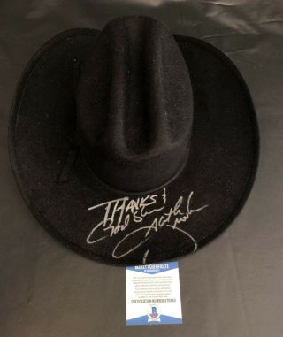 Garth Brooks Signed Autograph Cowboy Hat Beckett Bas