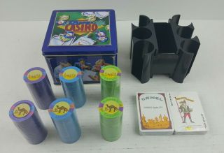 Joe Camel Collectible Poker Set - Tin Box Cards & Chips Complete