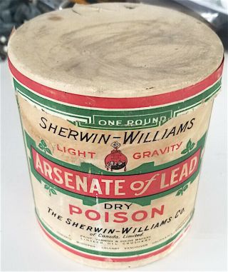 Vintage Arsenate Of Lead Poison Empty Container 1910s Can Antidote Old Antique