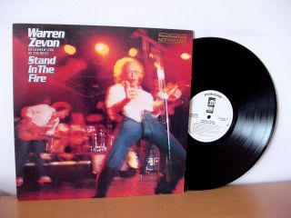 Warren Zevon " Stand In The Fire " White Label Promo Lp From 1980 (asylum 5e - 519).