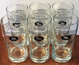 Set Of 6 Jack Daniels Tennessee Squire Tall Glasses Vintage 5.  5 " Libbey Glass