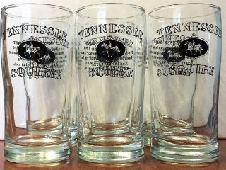 Set Of 6 Jack Daniels Tennessee Squire Tall Glasses Vintage 5.  5 