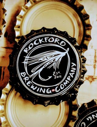 1,  000 Beer Bottle Caps Rockford Brewing Company.  No Dent Uncrimped.  Fly Fishing