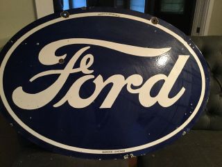Ford Double Sided Porcelain Sign,  Burdick Sign Co.