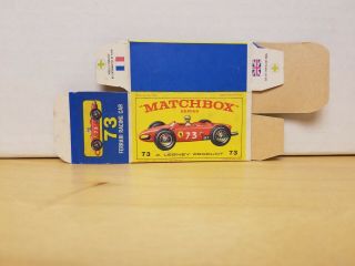 Matchbox Lesney Ferrari Racing Car No.  73 Empty Box