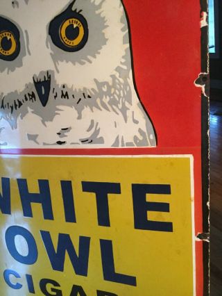 large 1940s White Owl Cigar Porcelain Sign 4