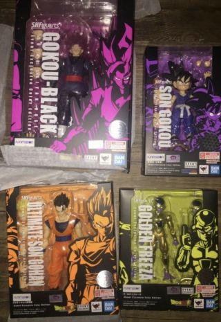 Sdcc 2019 Exclusive Tamashii Nations S.  H.  Figuarts Dbz Set Of 4 In Hand