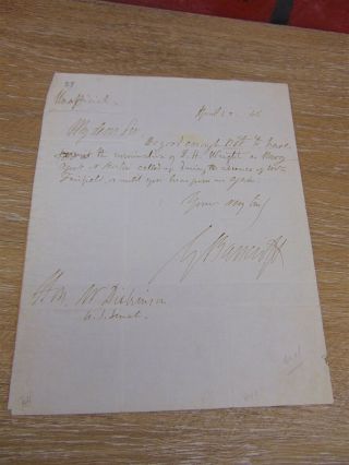 1846 Signed Letter George Bancroft Secretary Of Navy American Historian Senator