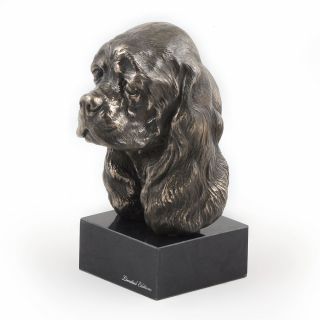 American Cocker Spaniel,  dog bust marble statue,  ArtDog Limited Edition,  USA 2