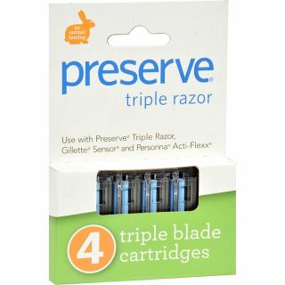 Preserve Razor Triple Replacement Blades,  Refills - 4 Pack (pack Of 6)