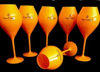Veuve Clicquot Champagne Orange Acrylic Tasting Glass Extra Xl Large X 6