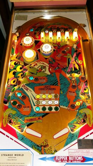 Gottlieb Strange World 1978 pinball machine.  Sample model,  early production. 6