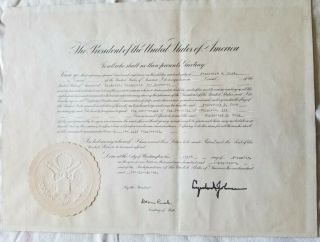 Lyndon B Johnson 1967 Signed Document Presidential