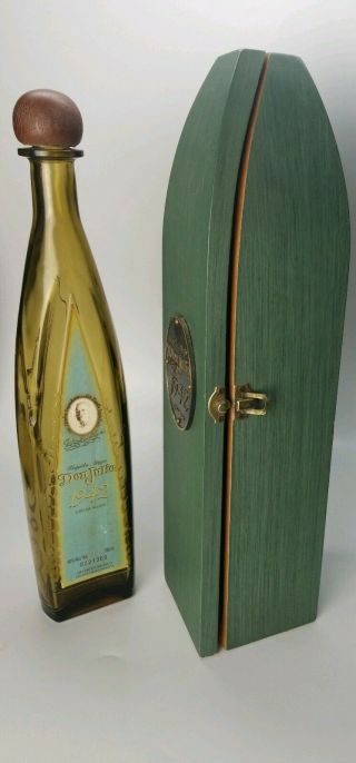 Unique Limited Edition 1942 Don Julio Empty Agave Leaf Shaped Bottle Wooden Case 5