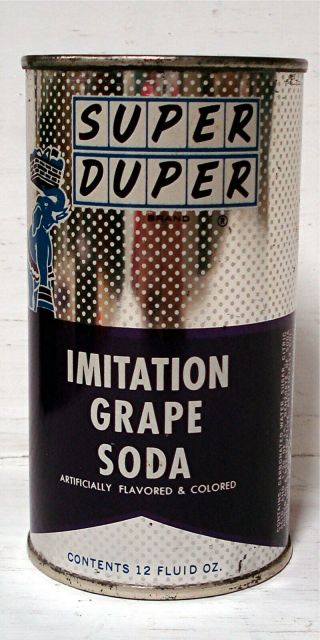 DUPER IMITATION GRAPE SODA - 12 OZ.  FLAT TOP CAN - AURORA,  OH 2