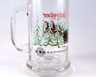 Vintage Budweiser Clydesdales Winter Beer Steins 1989 Set of 4 Beer Mugs 3