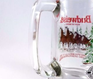 Vintage Budweiser Clydesdales Winter Beer Steins 1989 Set of 4 Beer Mugs 5