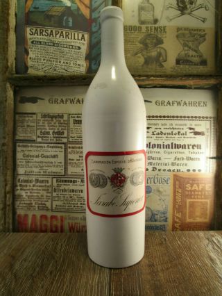 , Rare,  Opaline / Milk Glass / Bottle / With Label Farabe Superior C1890,  Wow,