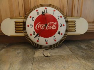Coca - Cola 1940s Art Deco Electric Clock -