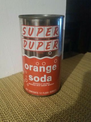 Duper Orange Flat Top Soda Can